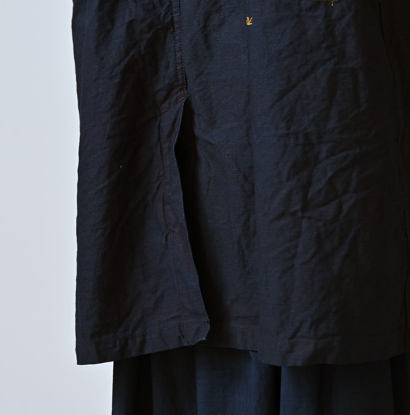 Indigo Back Satin x Nylon Urake 908 Canadian Mods Coat Detail