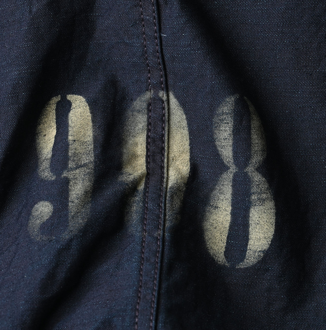 Indigo Back Satin x Nylon Urake 908 Canadian Mods Coat Detail