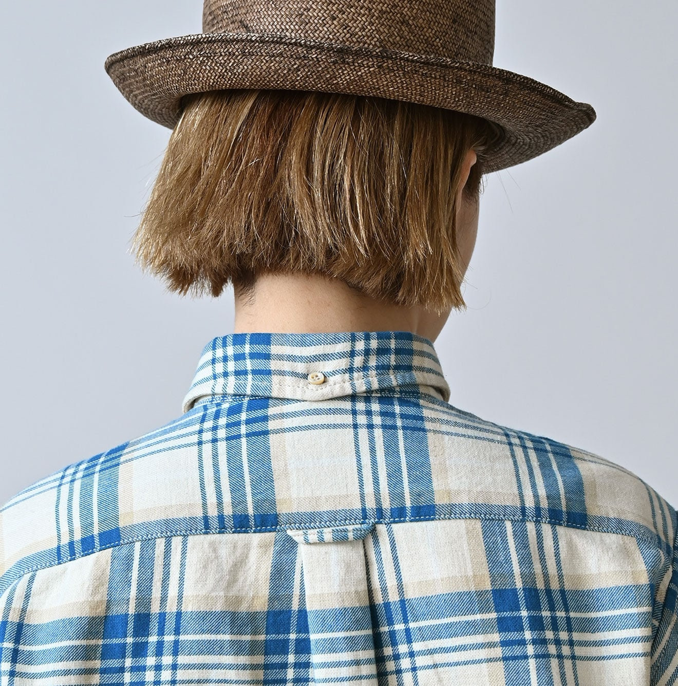 Indian Double Woven 908 Ocean Button Down Shirt Detail