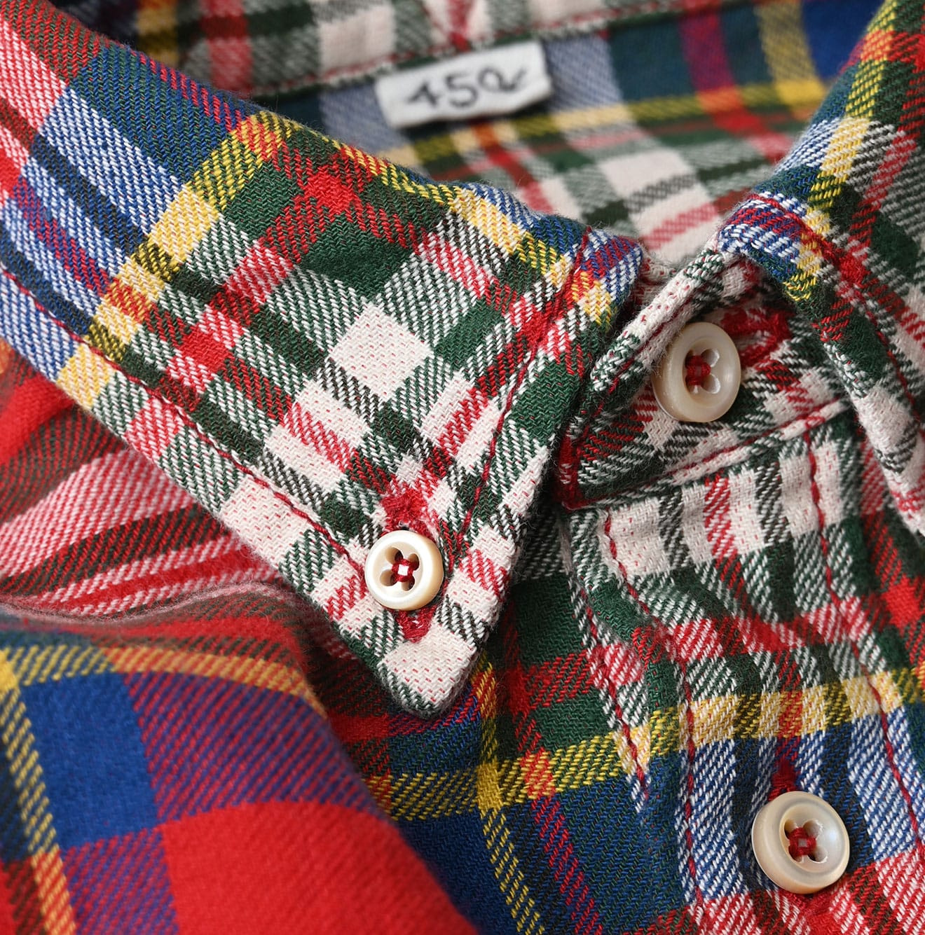 Indian Double Woven 908 Ocean Button Down Shirt Detail