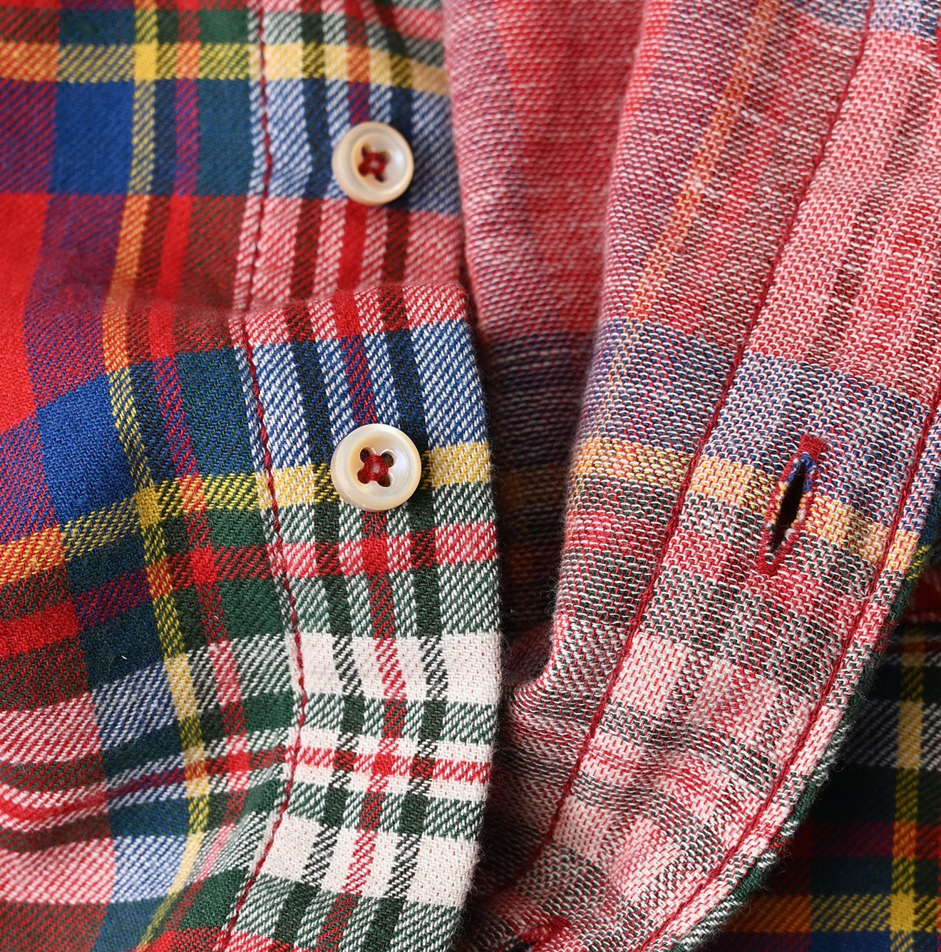 Indian Double Woven 908 Ocean Button Down Shirt Detail