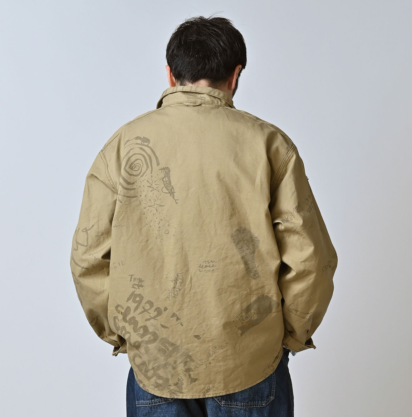 Duck Doodle Print 908 Duffer Shirt Male Model