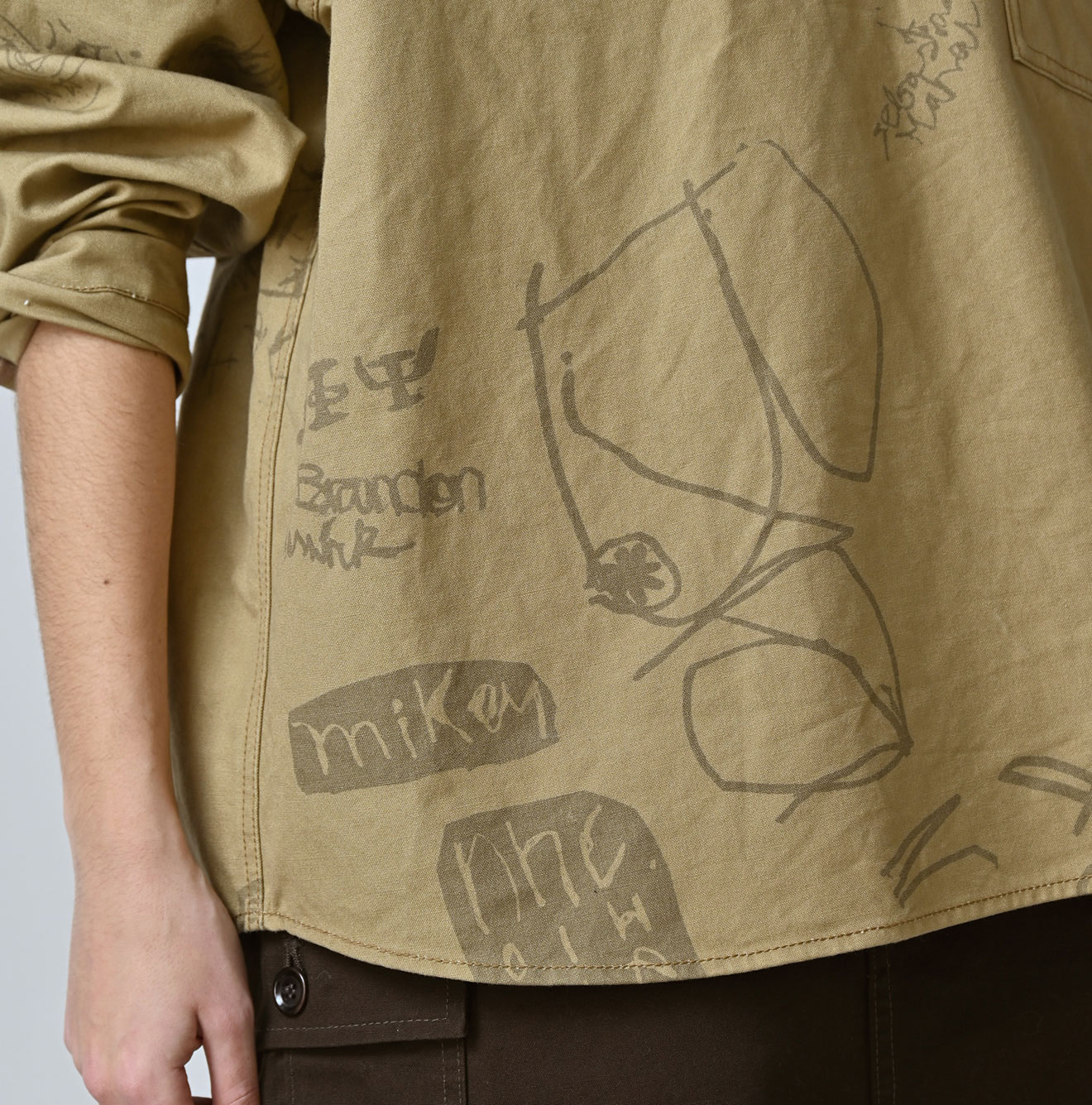 Duck Doodle Print 908 Duffer Shirt Detail