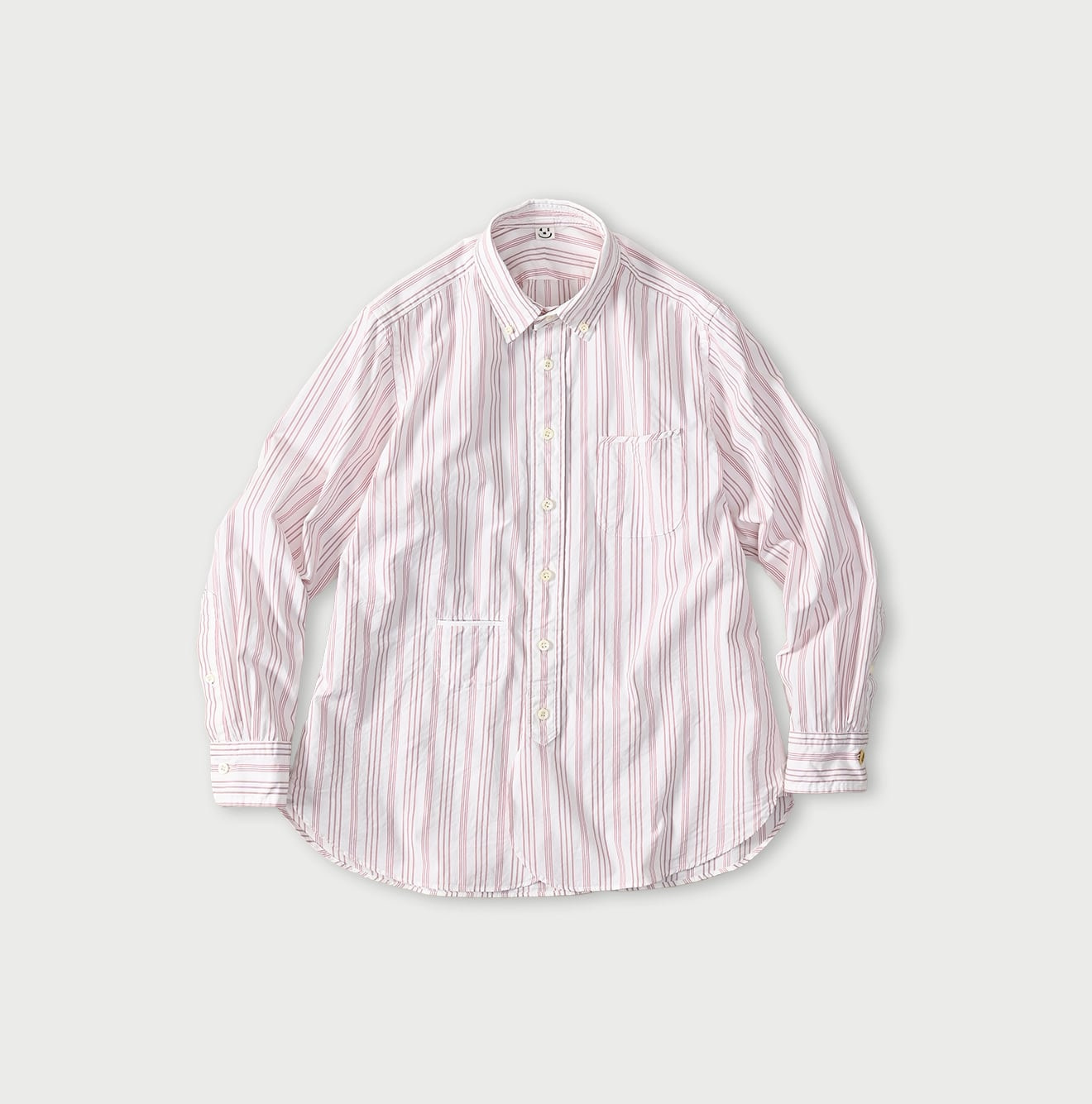 No.180 Miko 908 Loafer Button Down Shirt Pink Stripes