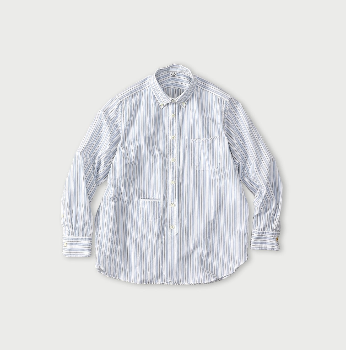 No.180 Miko 908 Loafer Button Down Saxe Pink Stripes