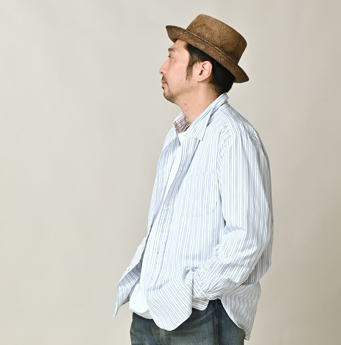 No.180 Miko 908 Loafer Button Down Shirt Male Model