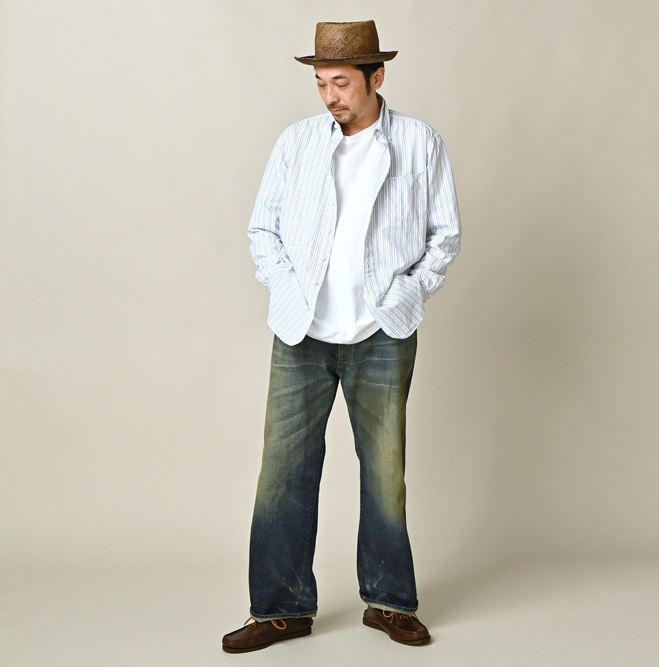 No.180 Miko 908 Loafer Button Down Shirt Male Model