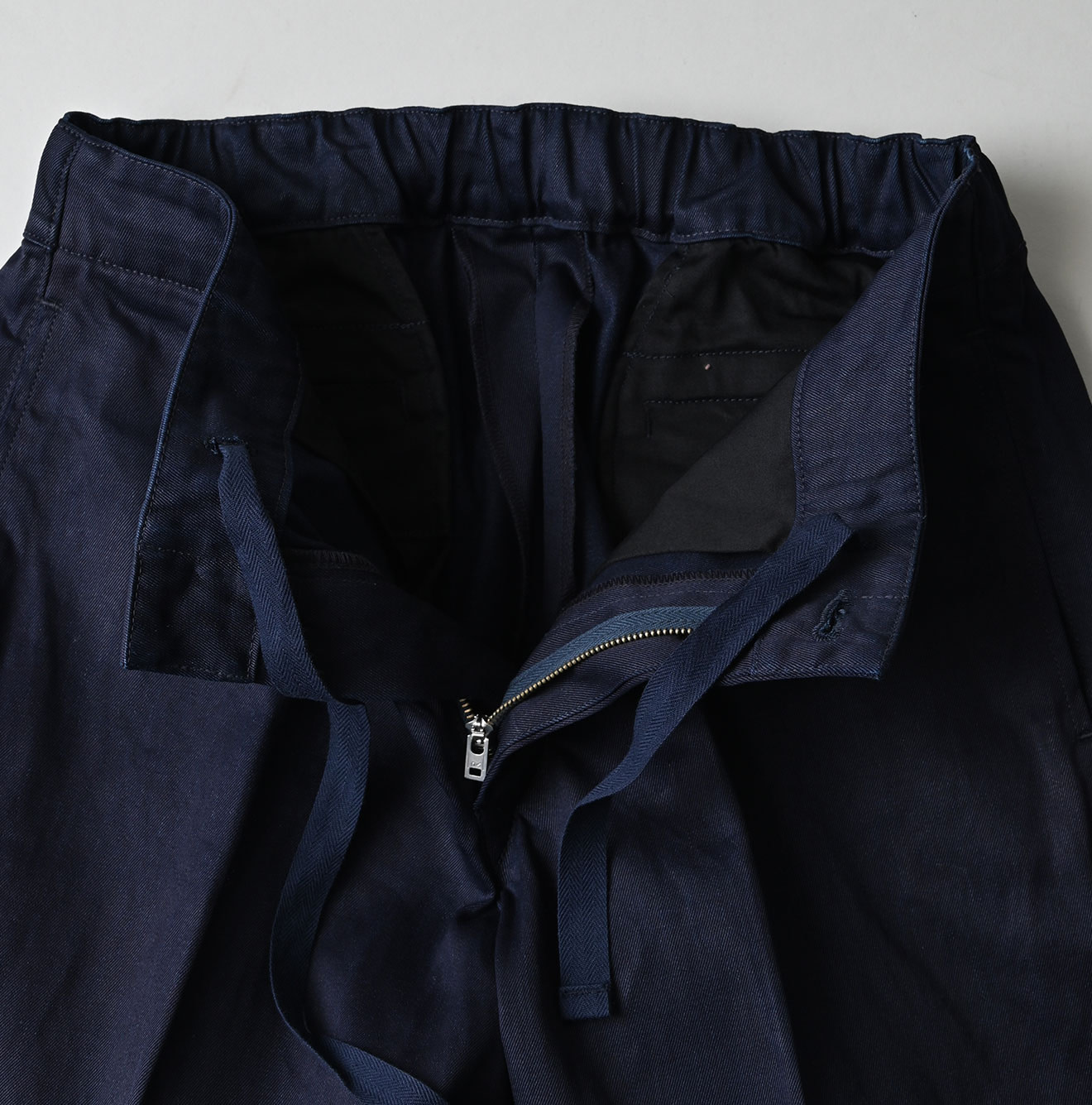 Indigo Double Thread Chino Sabrina Slacks Detail