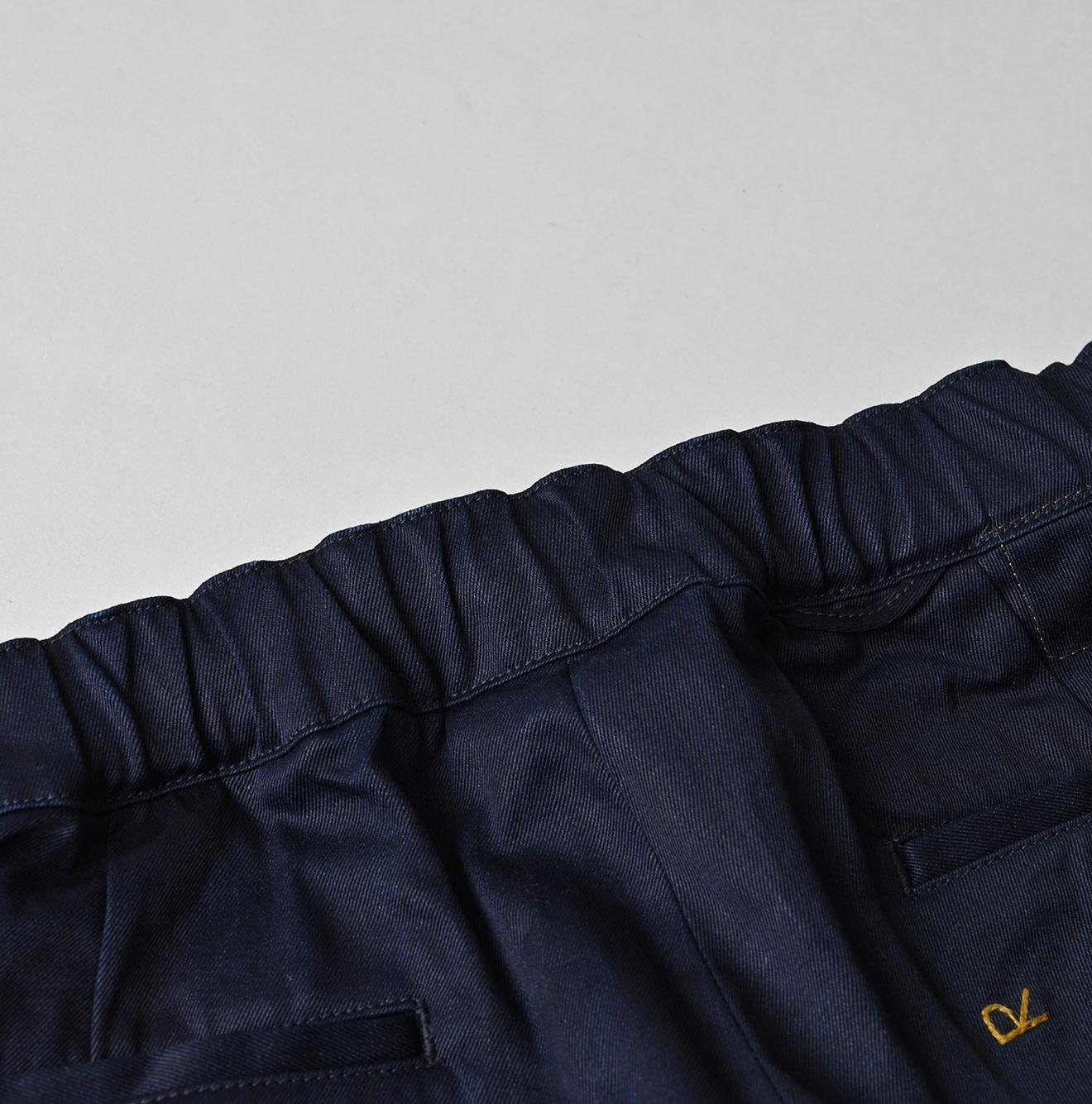 Indigo Double Thread Chino Sabrina Slacks Detail