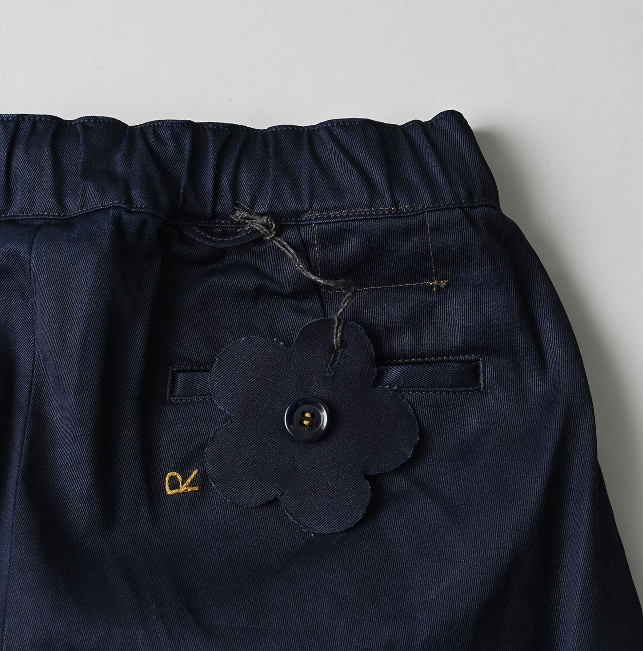 Indigo Double Thread Chino Sabrina Slacks Detail