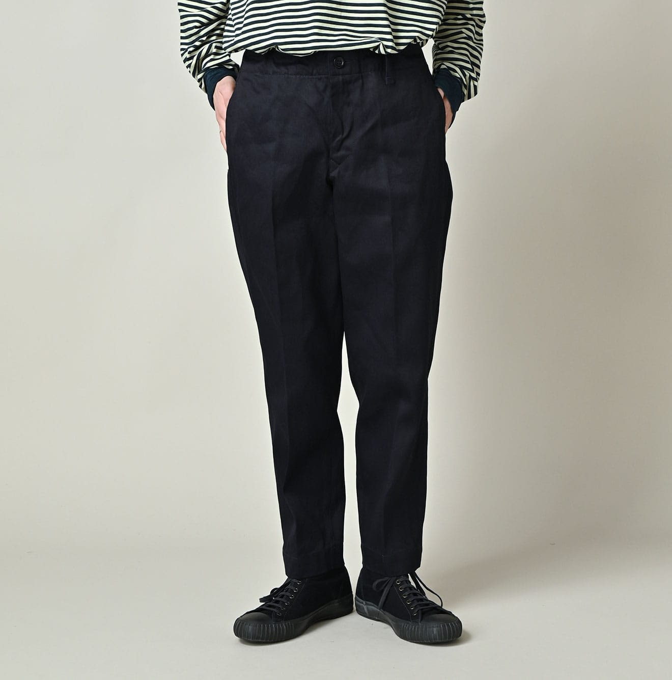 Indigo Double Thread Chino Sabrina Slacks Female Model