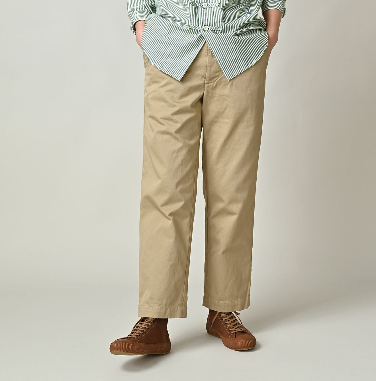 Double Thread Chino 908 Crosby Slacks Female Model