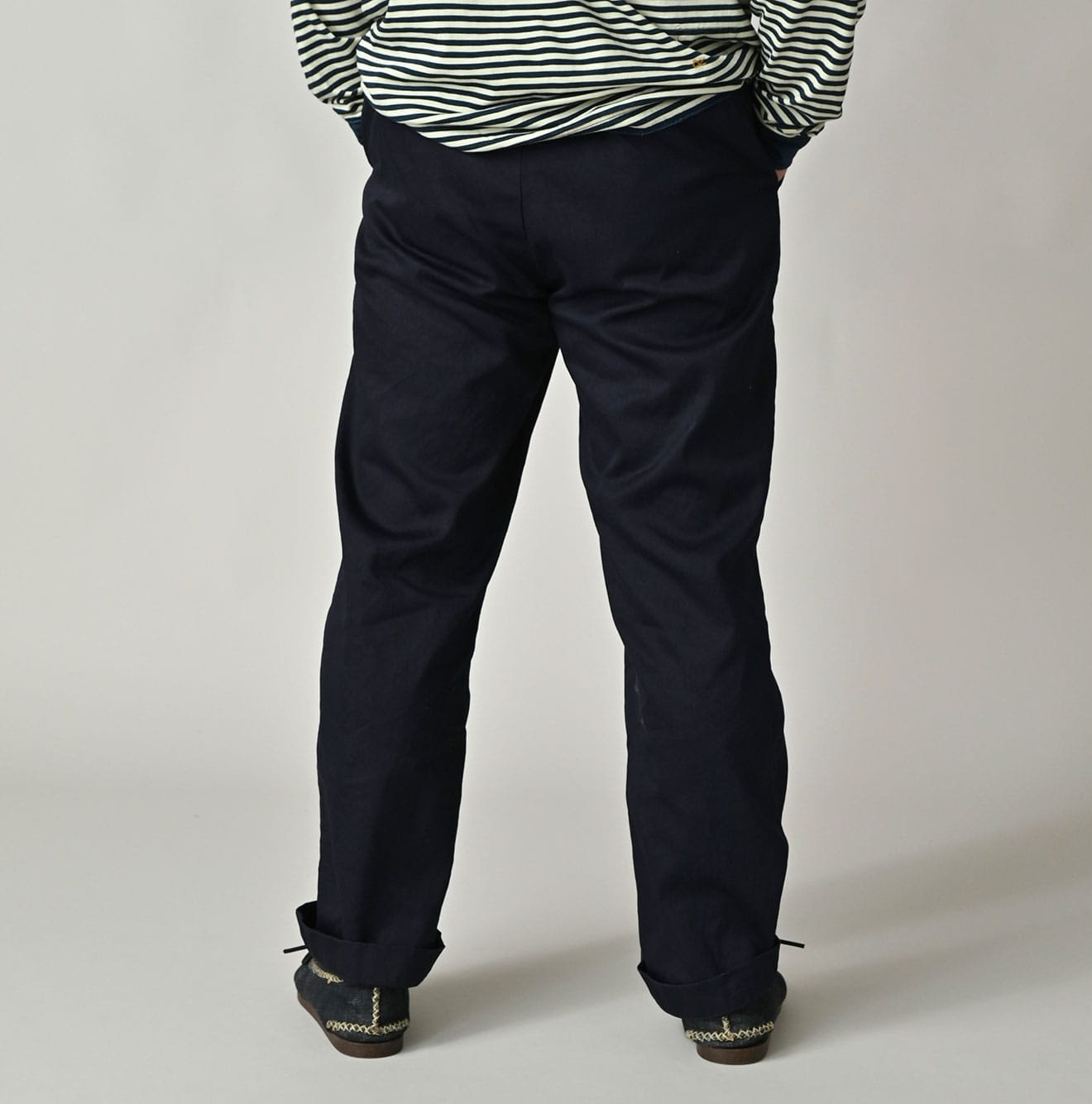 Indigo Double Thread Chino 908 Crosby Slacks Male Model