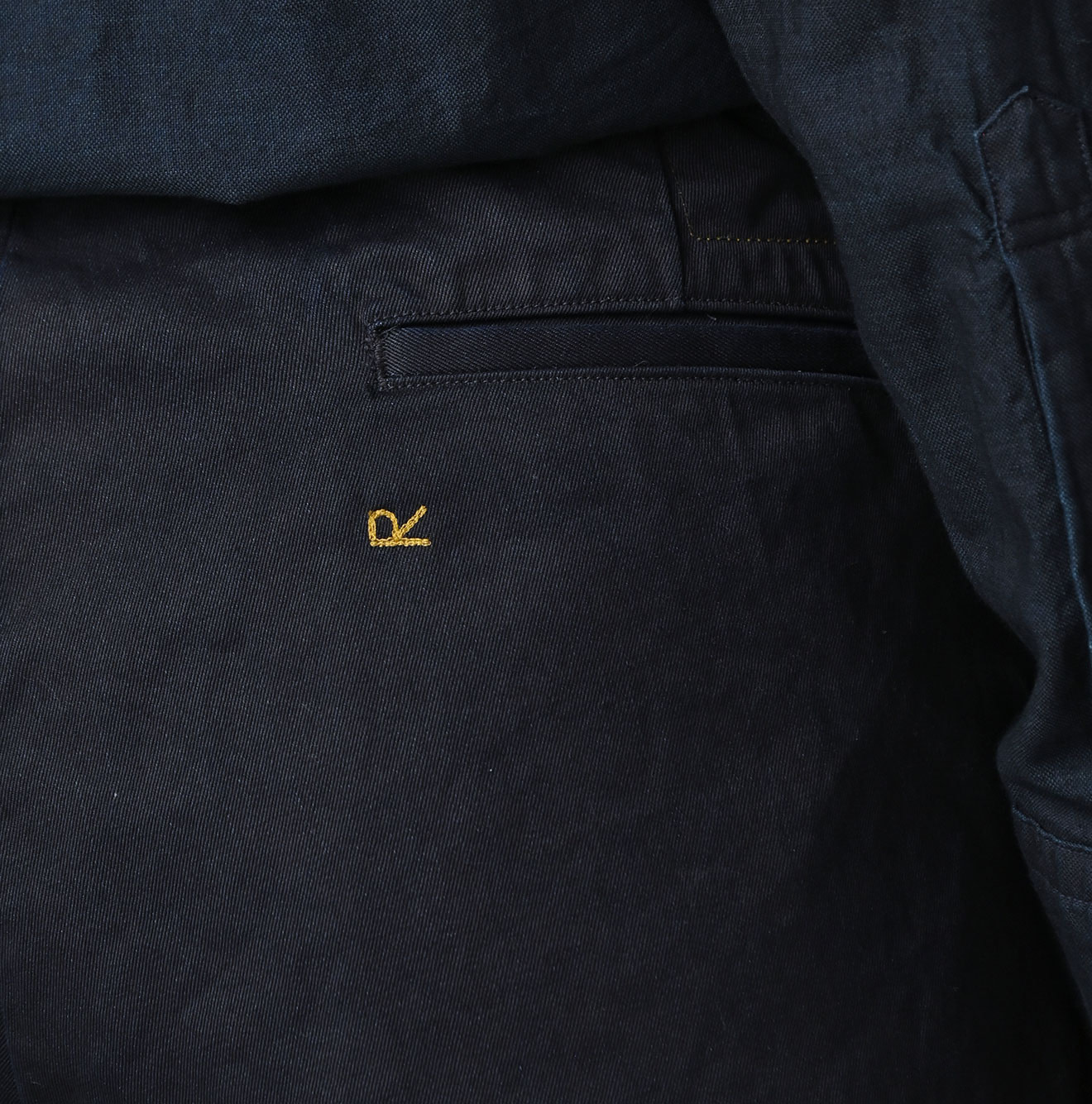 Indigo Double Thread Chino 908 Crosby Slacks Detail