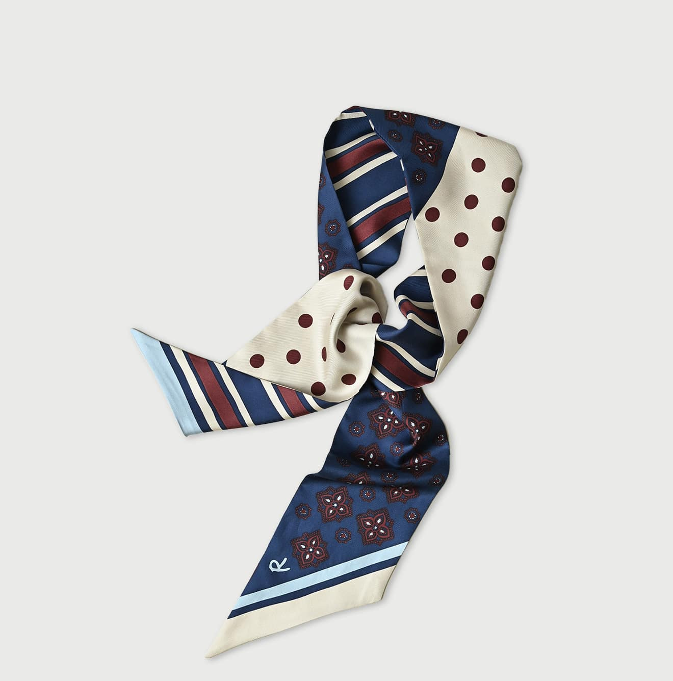 Silk Preppy Mix Kombu Navy