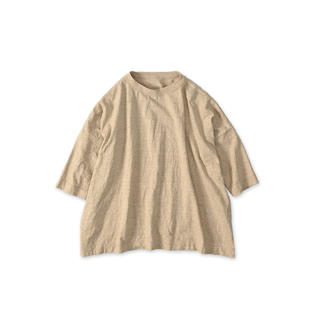Top Tenjiku Big Slit T-shirt Linen Beige