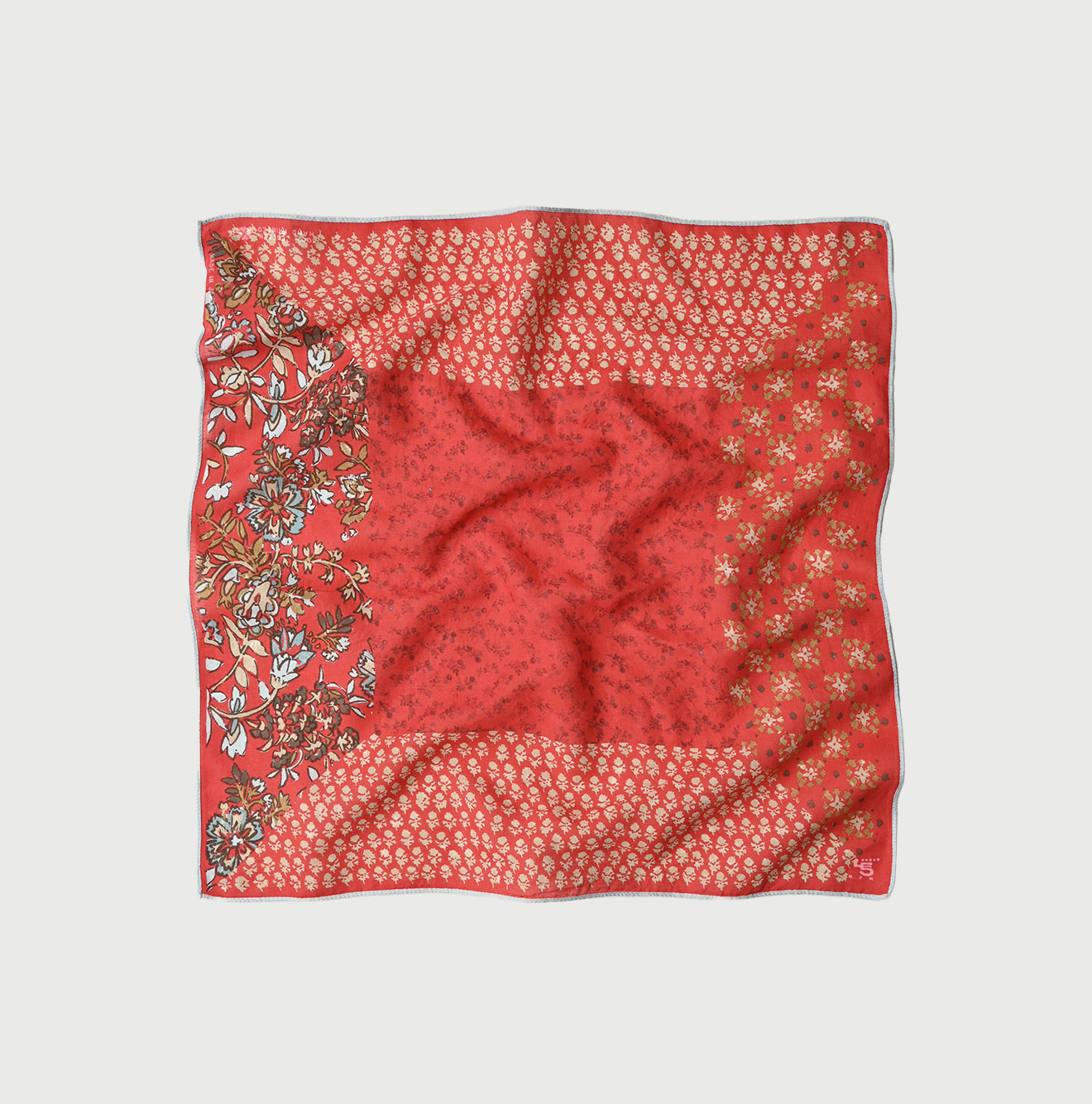 Supima Aya Patch Flower Bandana Red
