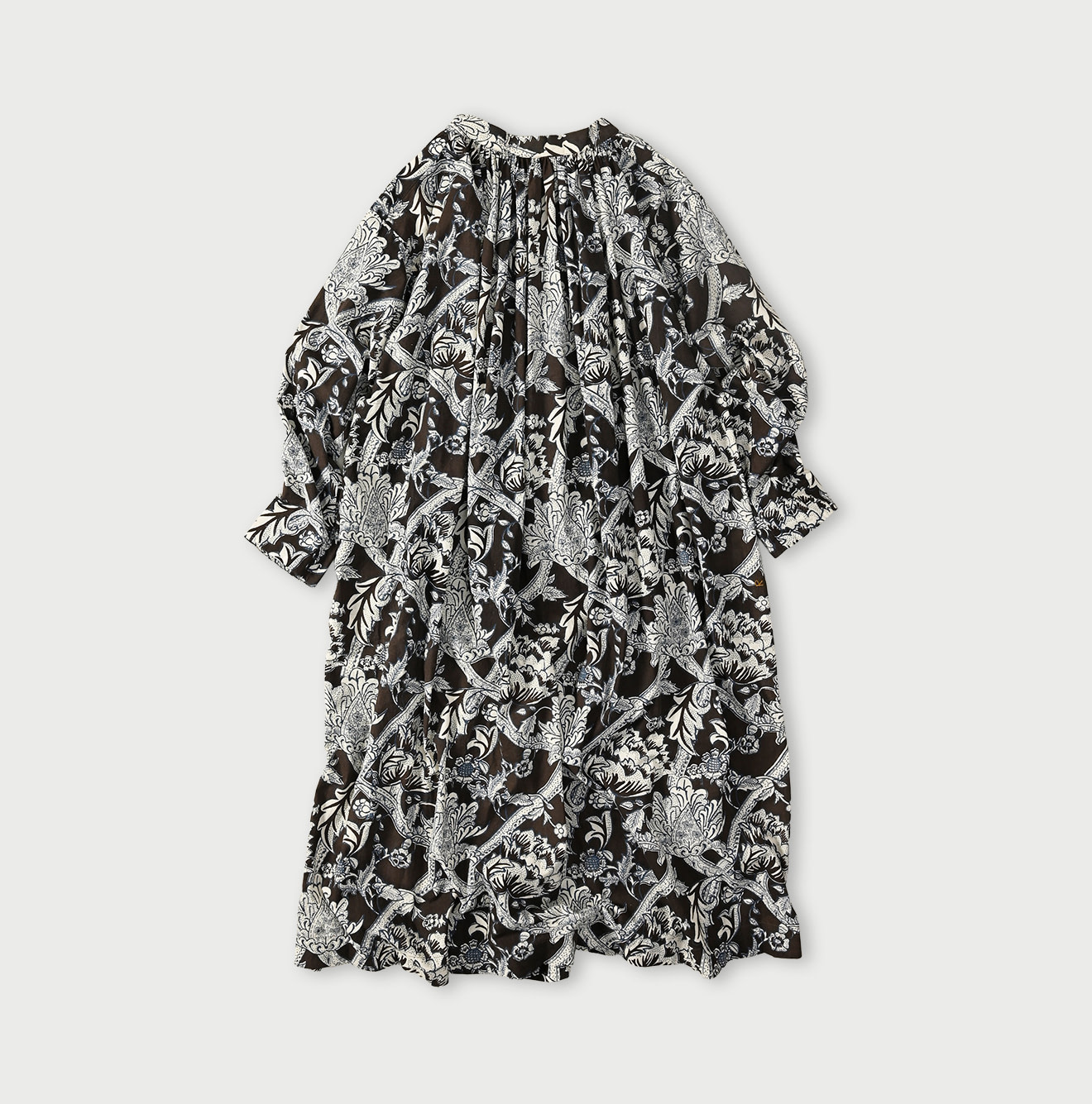 Indian Khadi Flower Sarasa Print Chou Chou Smock Dress Back