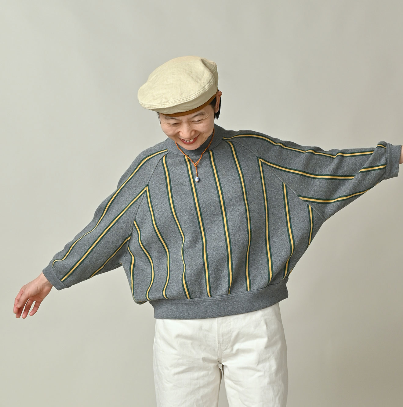 Regiment Jacquard Dolman Sleeve Sweat Female Model