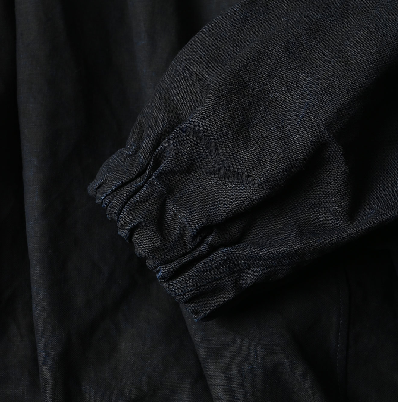 Indigo Linen Cloth Sack Blouse Detail