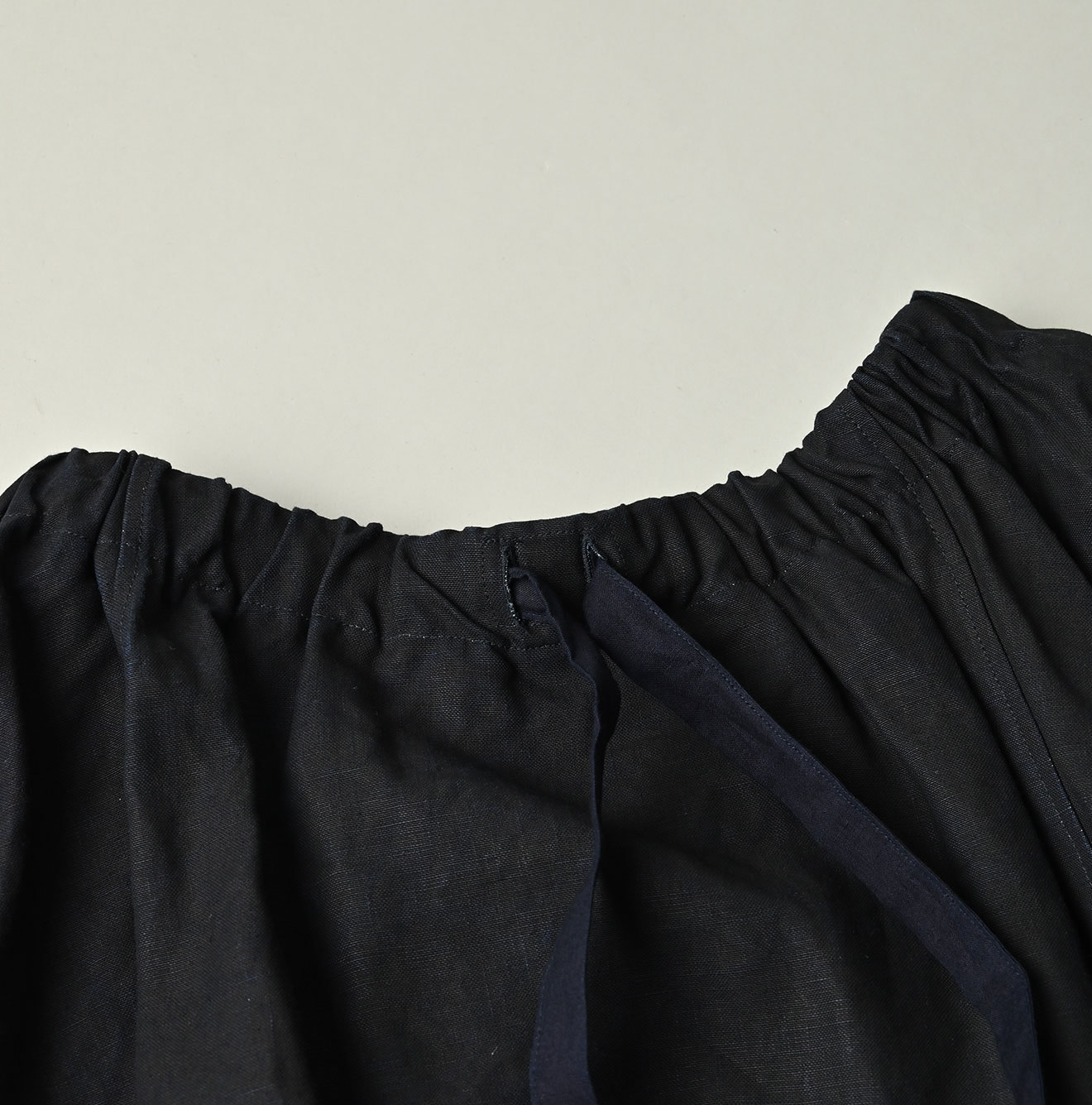 Indigo Linen Cloth Sack Blouse Detail