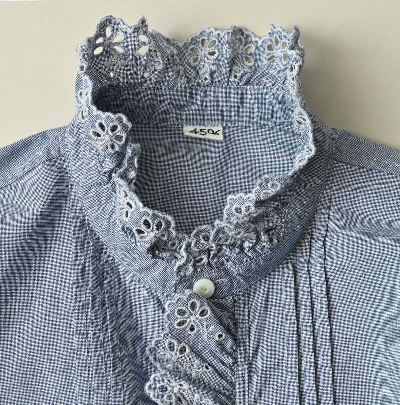 Supima Batiste Cutwork Blouse Detail
