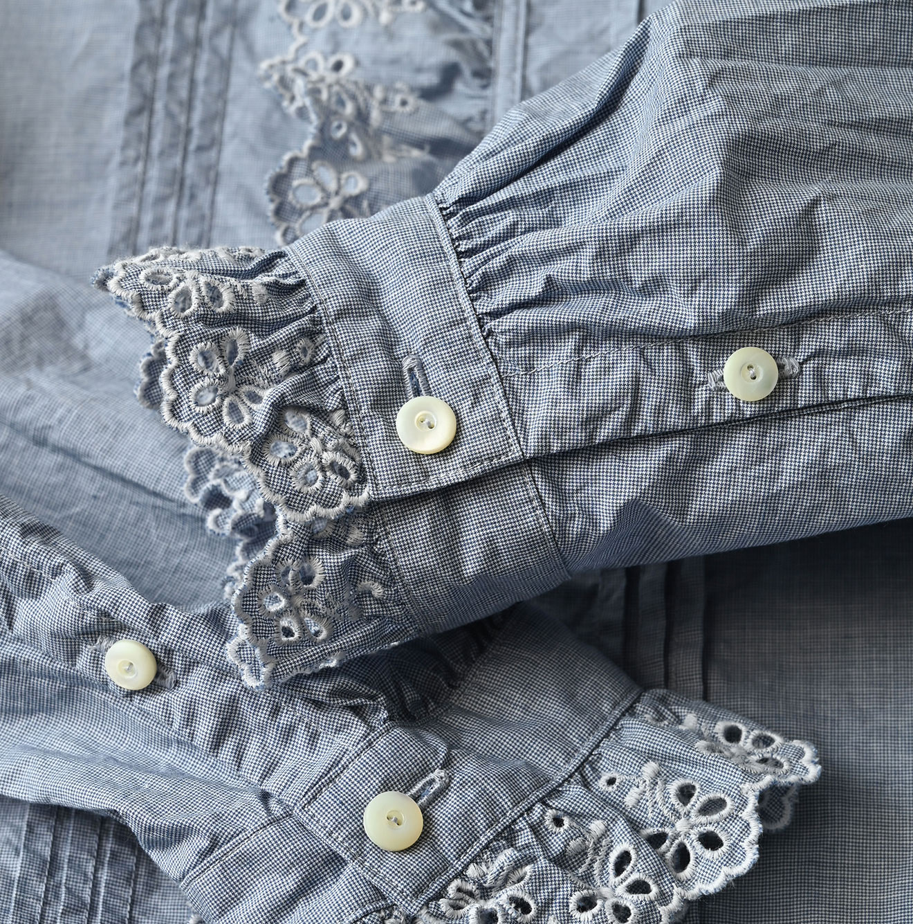 Supima Batiste Cutwork Blouse Detail