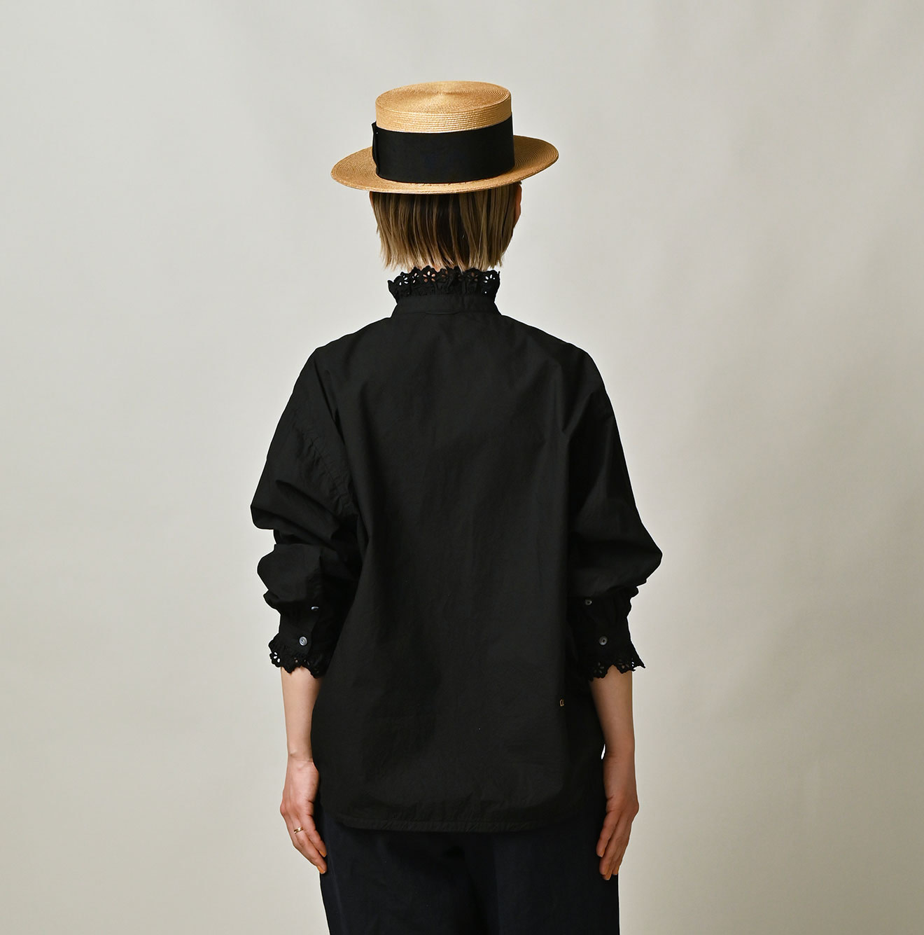 Supima Batiste Cutwork Blouse Female Model