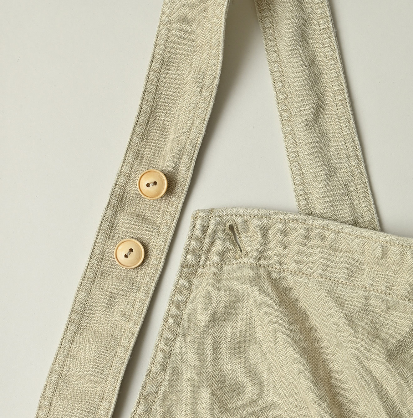 Linen Herringbone Over Skirt Detail