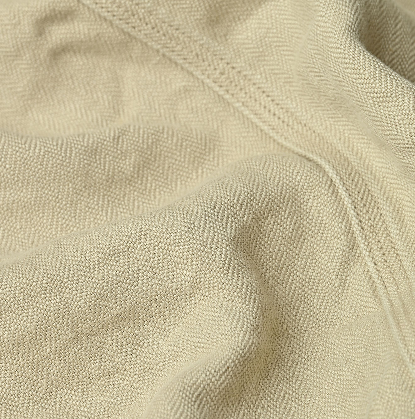 Linen Herringbone Over Skirt Detail