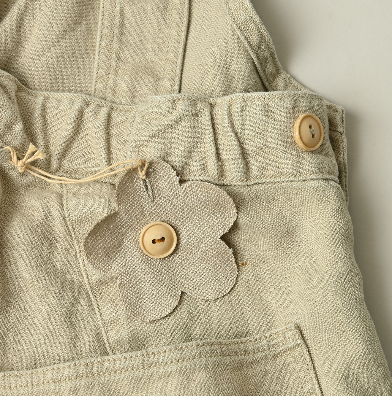 Linen Herringbone Over Skirt Detail