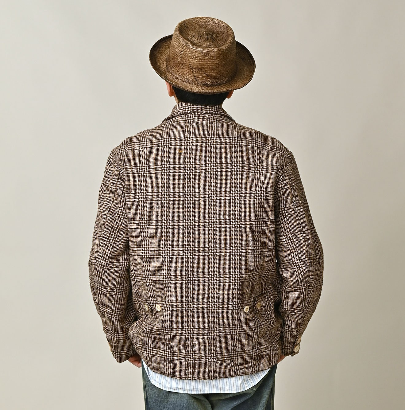 Cotton Linen Tweed 908 Jacketer Blue Male Model