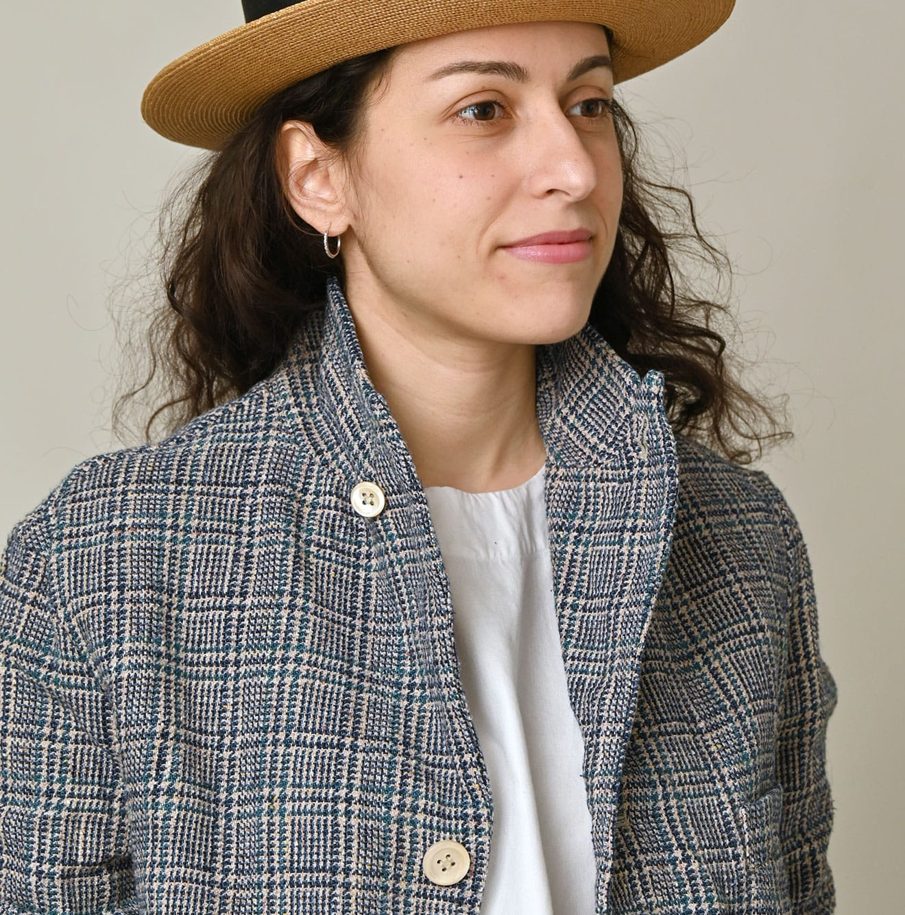 Cotton Linen Tweed 908 Jacketer Blue Detail