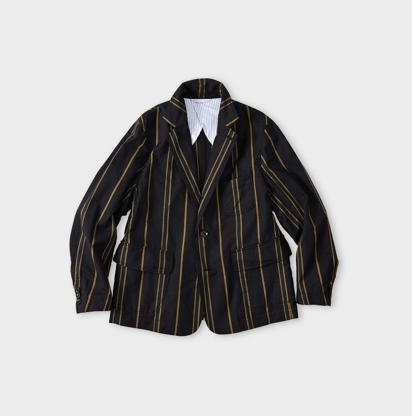 Gabardine Bulltile 908 Miyuki Jacket Regiment Stripes