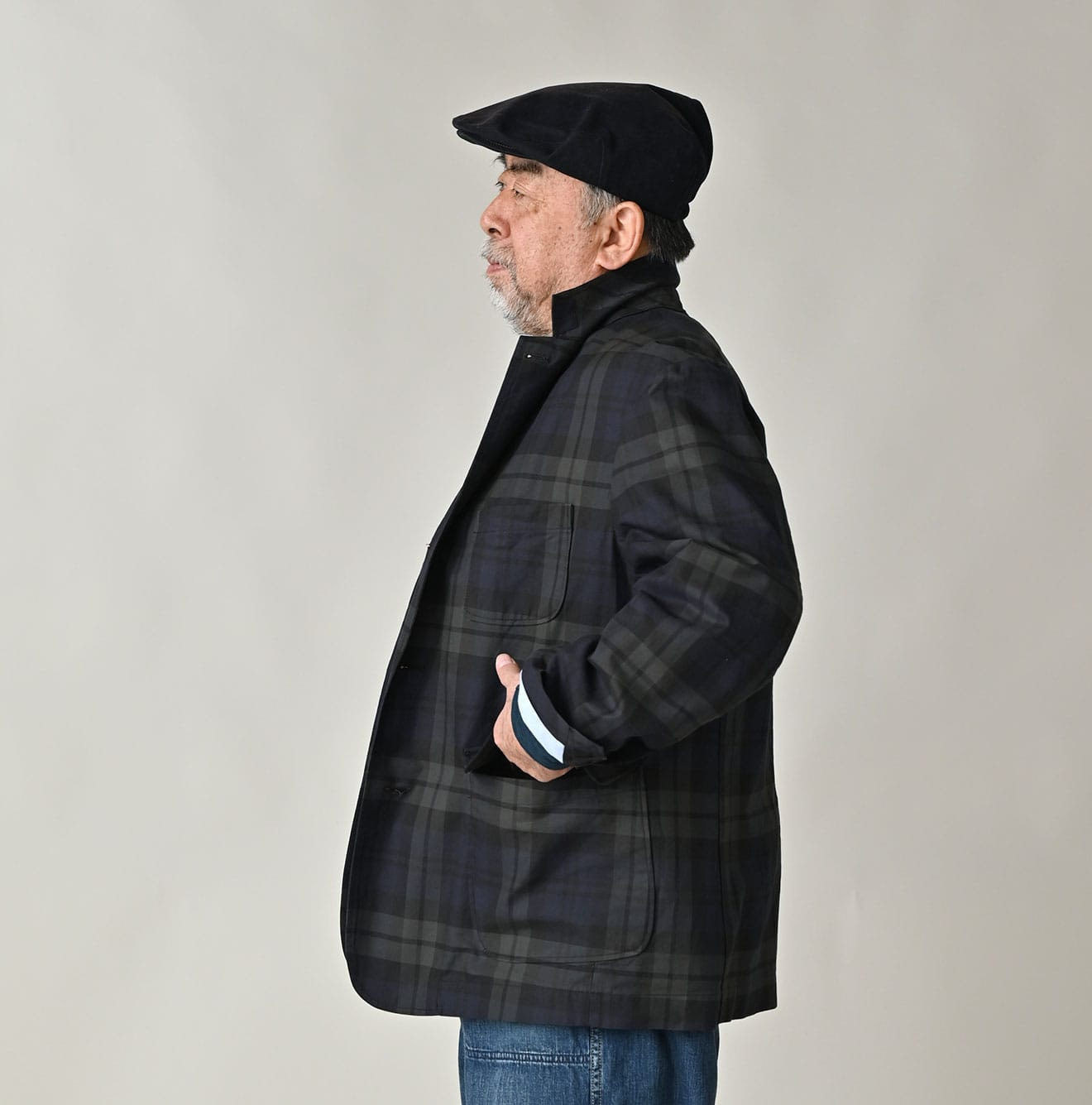 Gabardine Bulltile 908 Miyuki Jacket Male Model