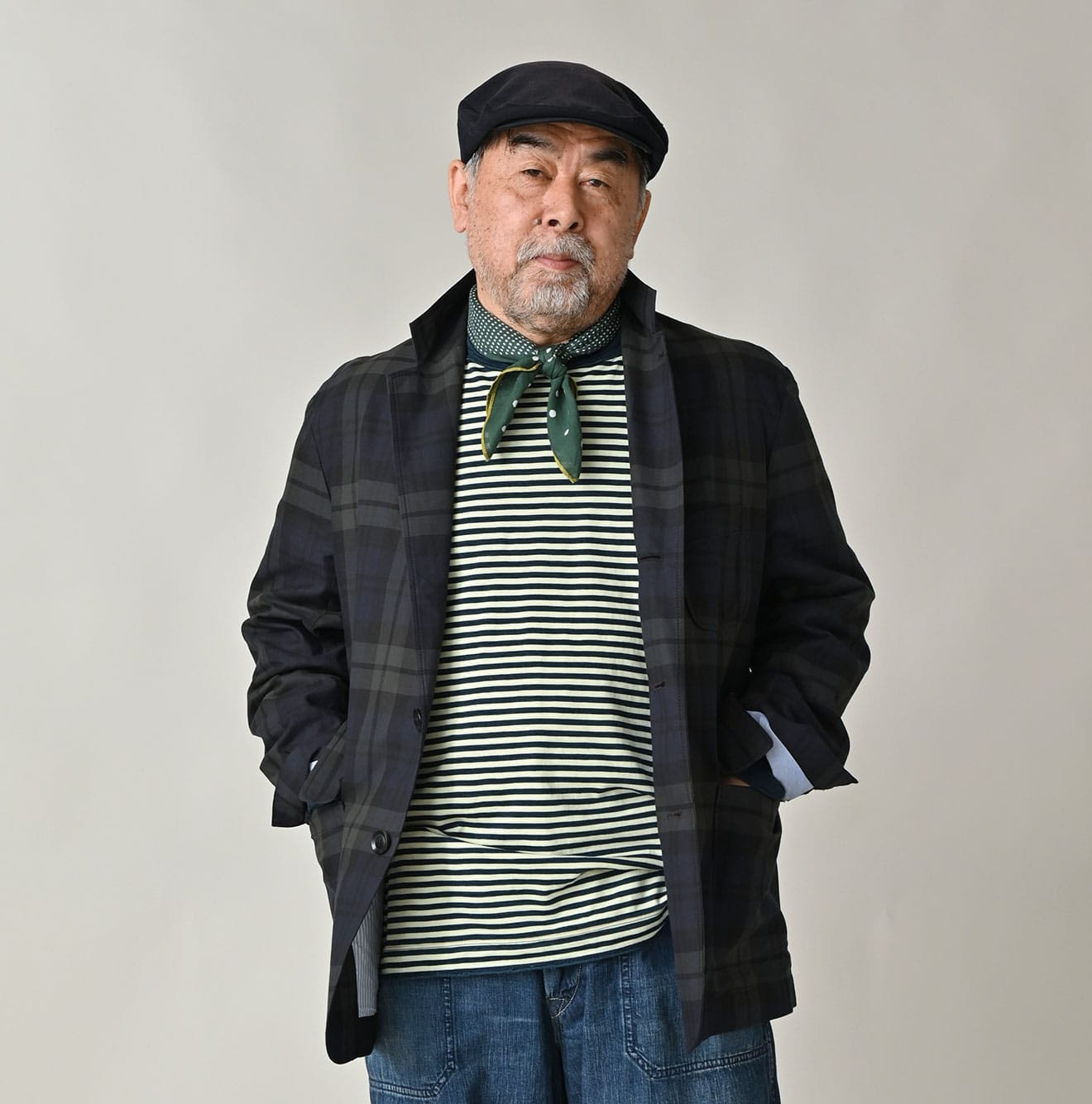 Gabardine Bulltile 908 Miyuki Jacket Male Model