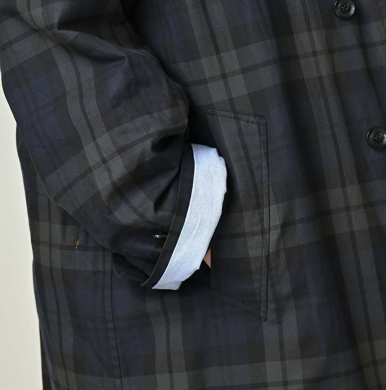 Gabardine Bulltile 908 Soutien Collar Coat Detail