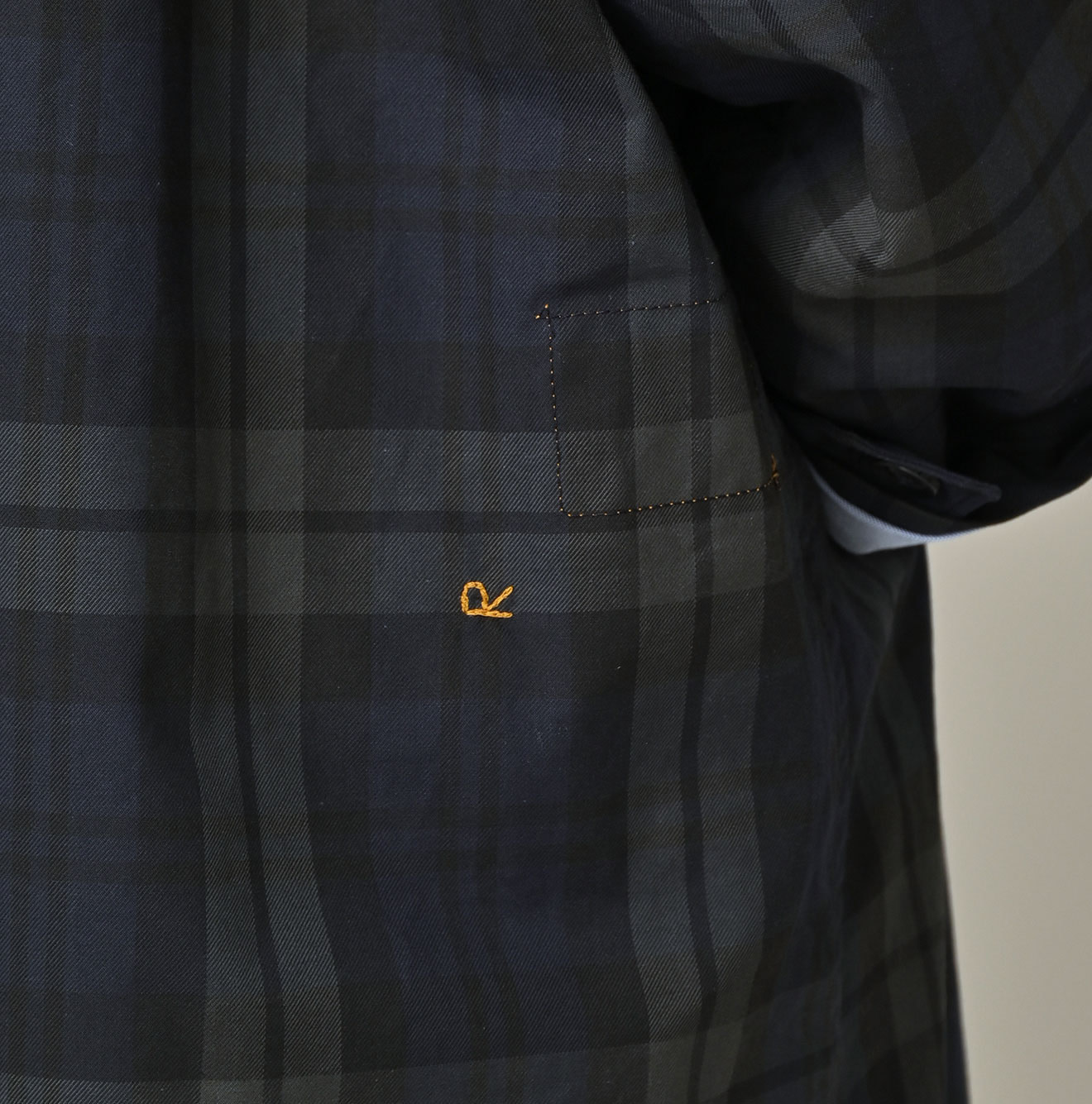 Gabardine Bulltile 908 Soutien Collar Coat Detail