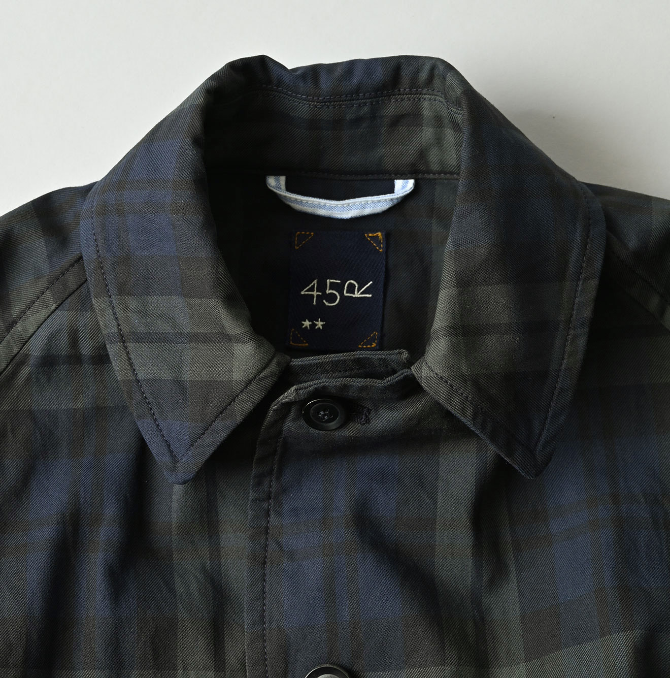 Gabardine Bulltile 908 Soutien Collar Coat Detail