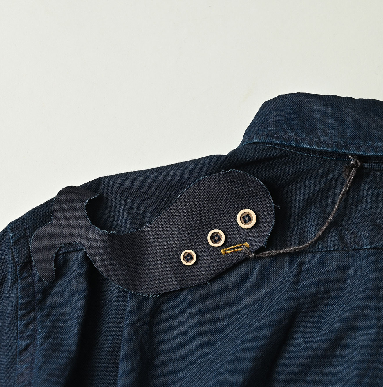 Indigo Supima OX 908 Loafer Button Down Shirt Detail