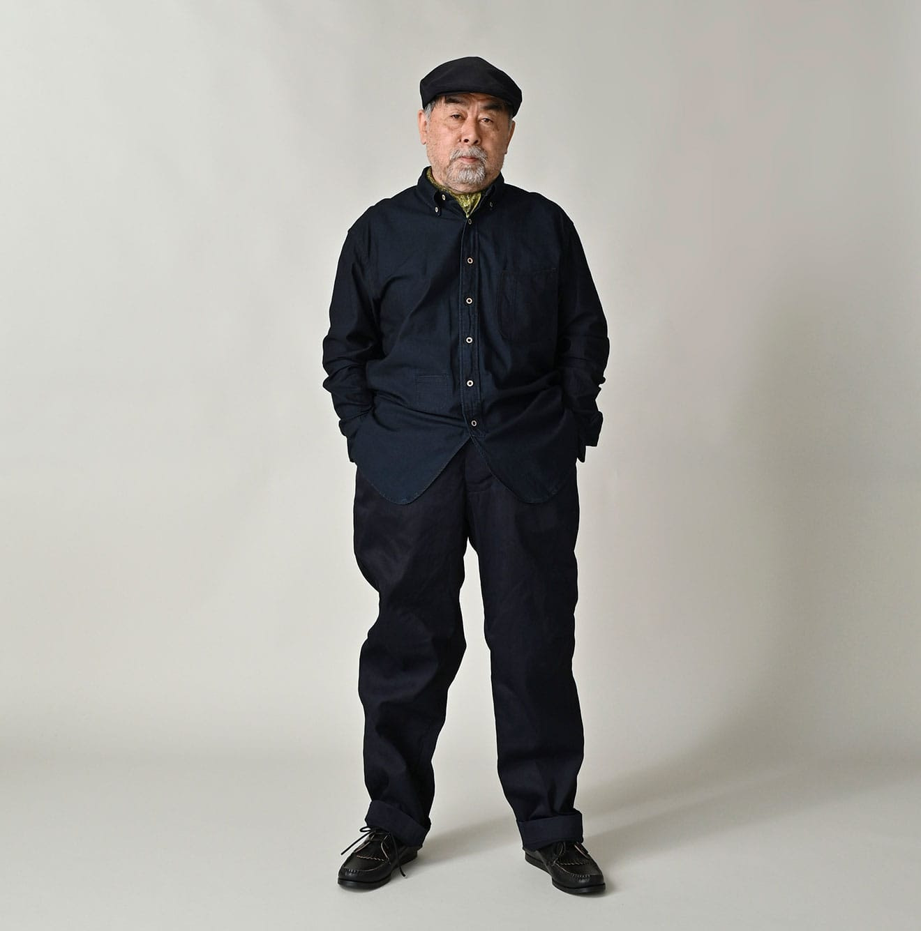 Indigo Supima OX 908 Loafer Button Down Shirt Male Model