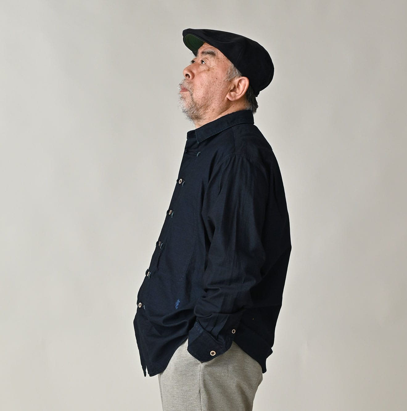 Indigo Supima OX 908 8-knot Shirt Male Model