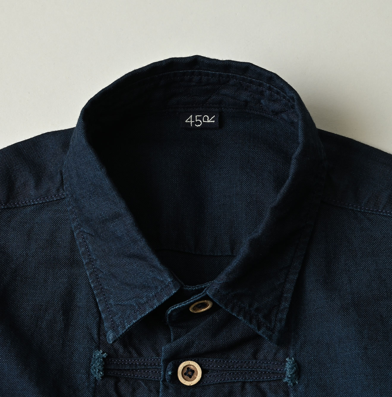 Indigo Supima OX 908 8-knot Shirt Detail