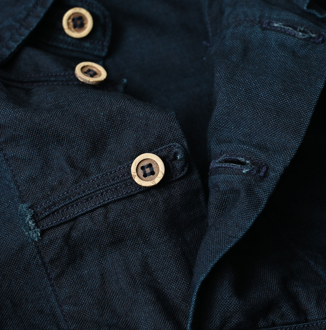 Indigo Supima OX 908 8-knot Shirt Detail
