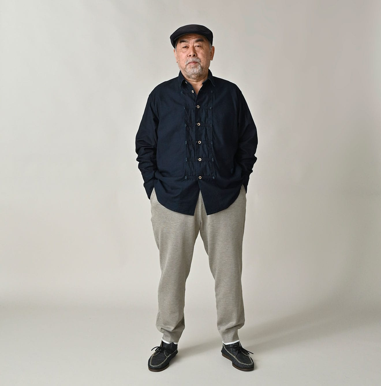 Indigo Supima OX 908 8-knot Shirt Male Model