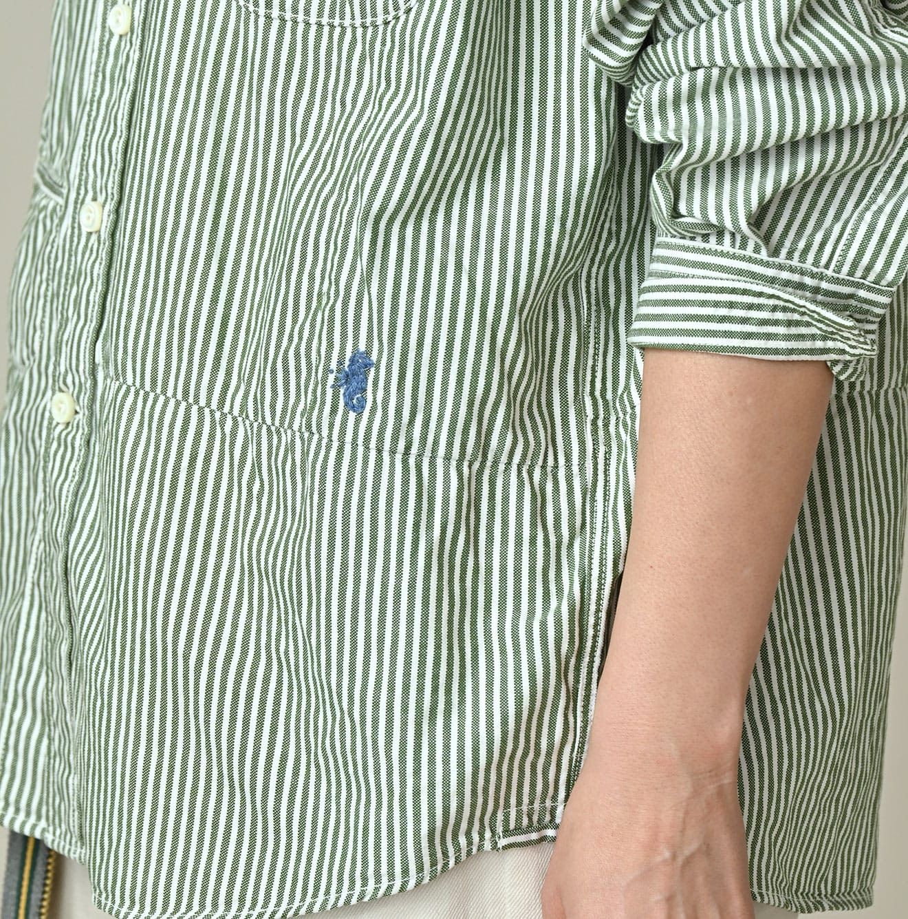 Supima OX 908 Ocean Canvas Shirt Detail