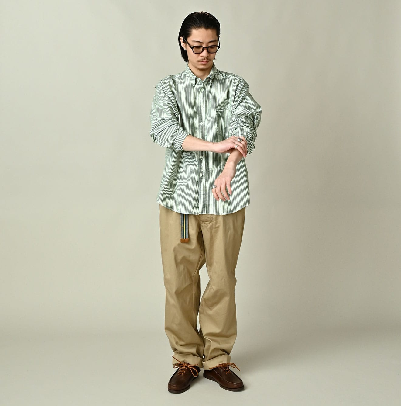 Supima OX 908 Ocean Canvas Shirt Male Model