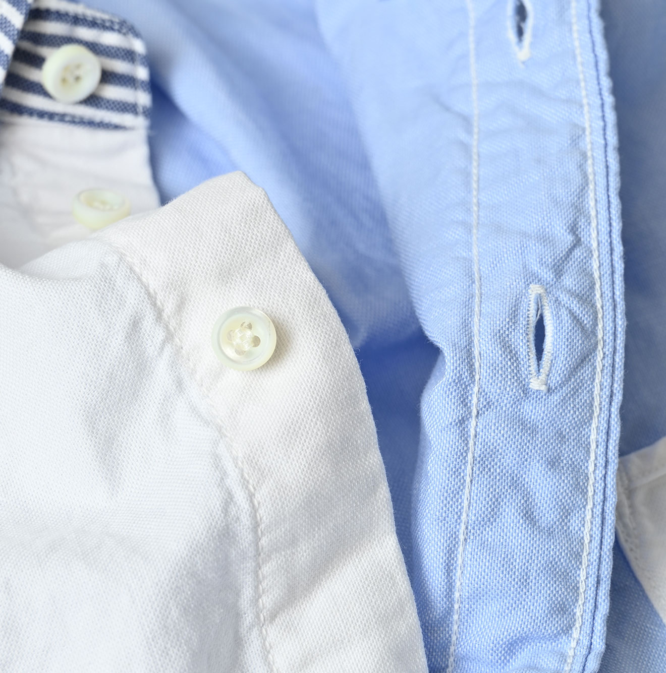 Happy Patch Work Supima OX 908 Ocean Canvas Shirt Detail