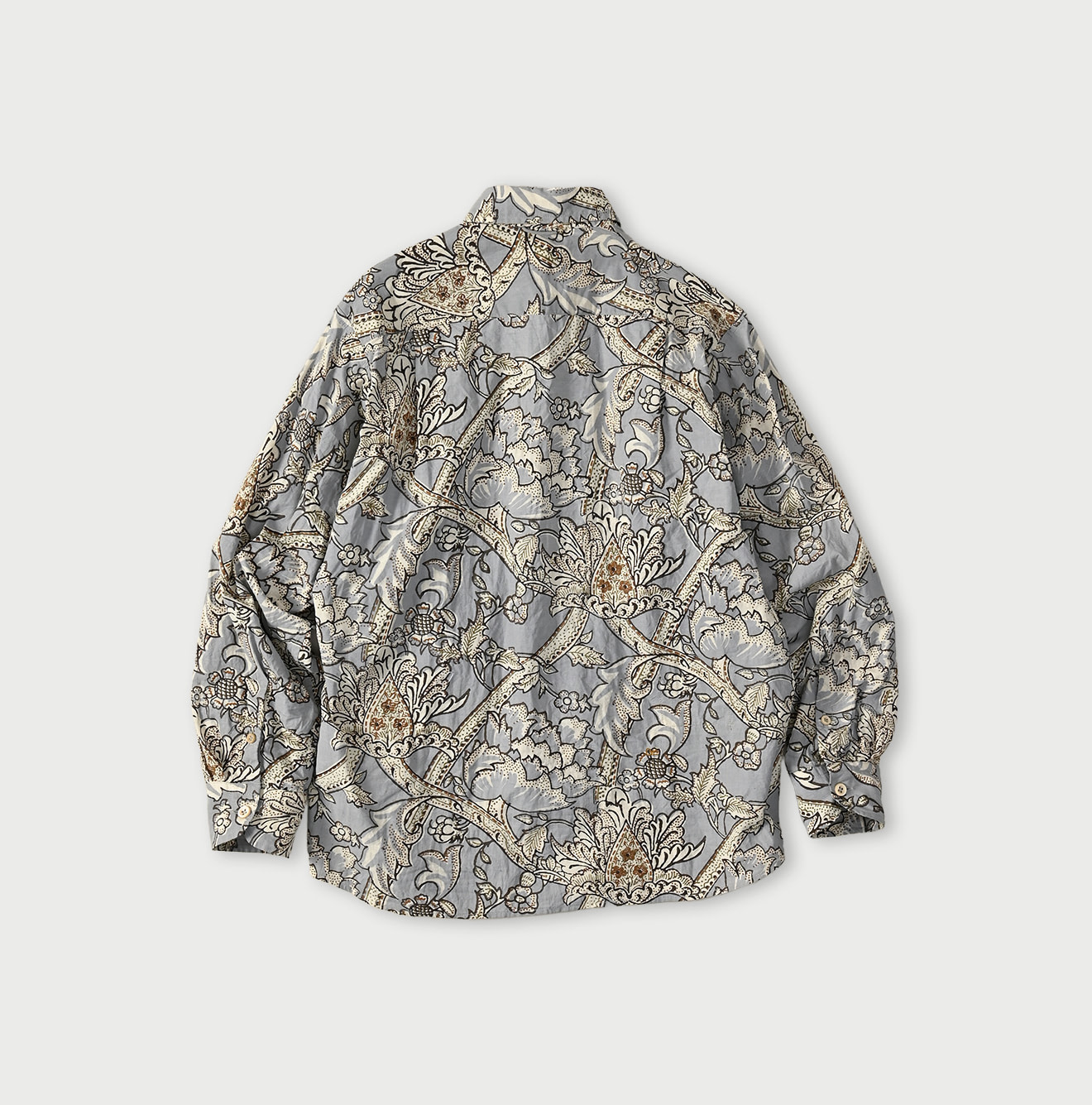 Indian Khadi Flower Sarasa Print 8-knot Shirt Back