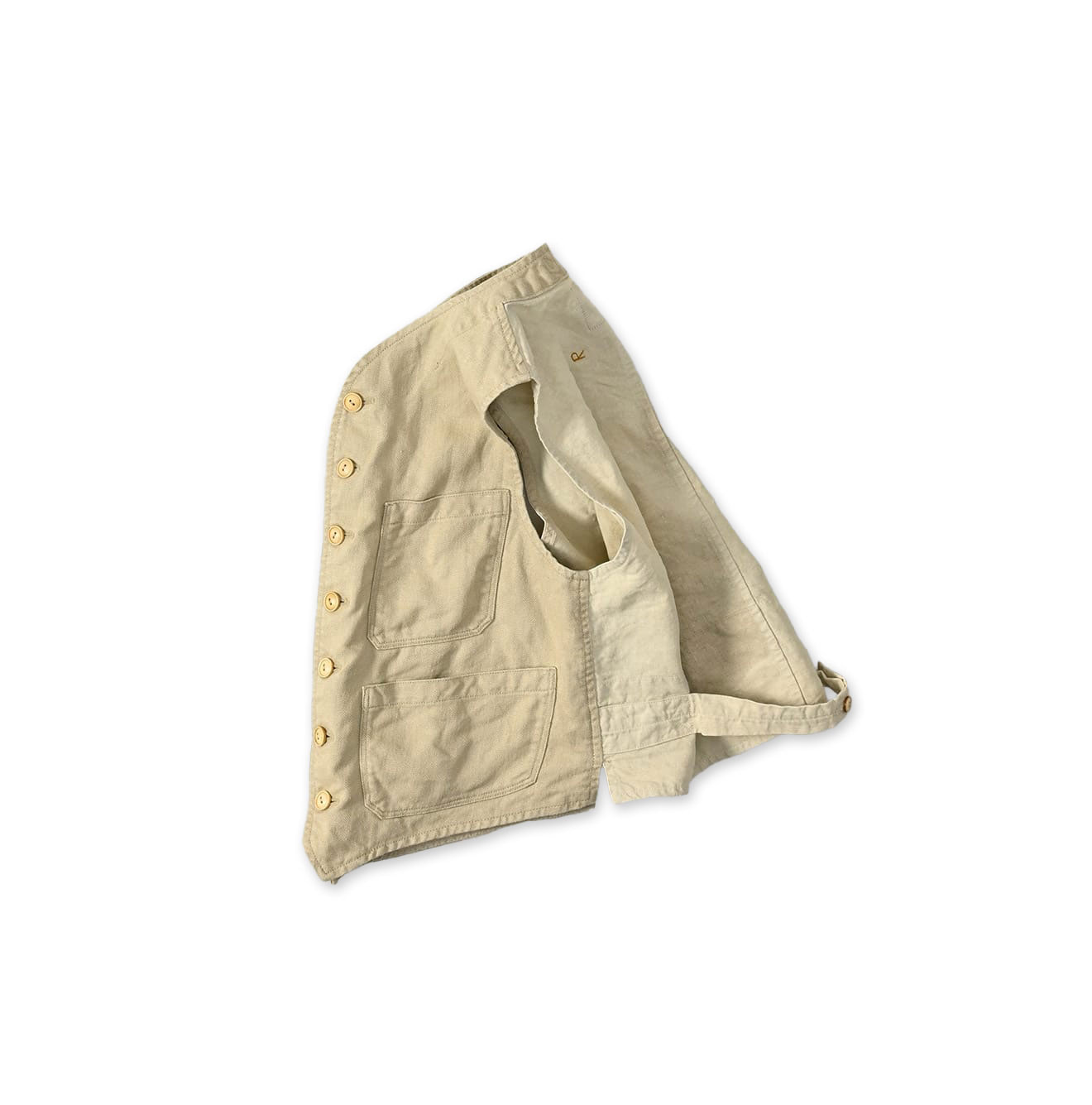 Linen Herringbone 908 Vest Beige